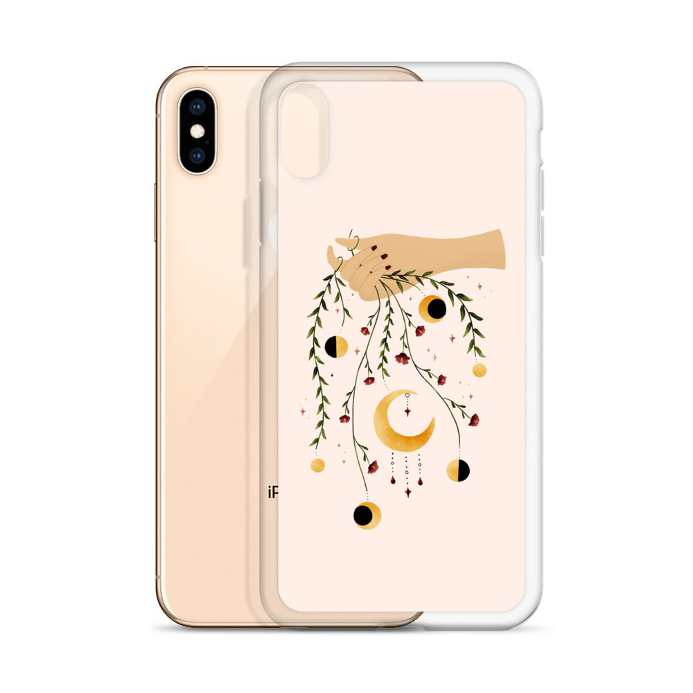 Floral moon phases iPhone case