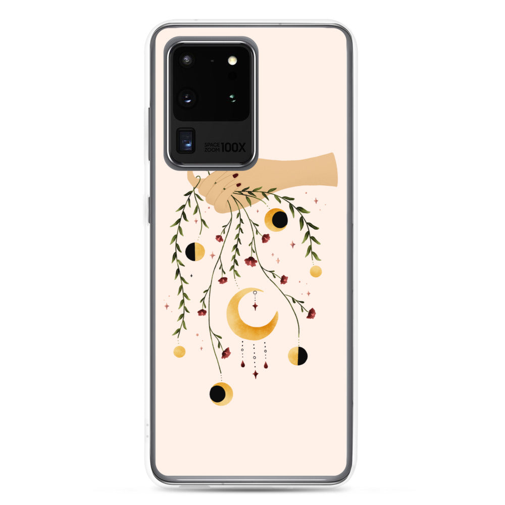 Floral moon phases Samsung case