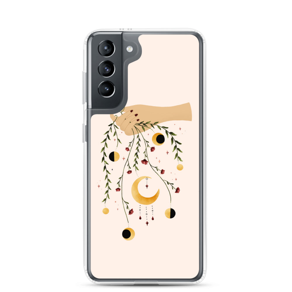 Floral moon phases Samsung case
