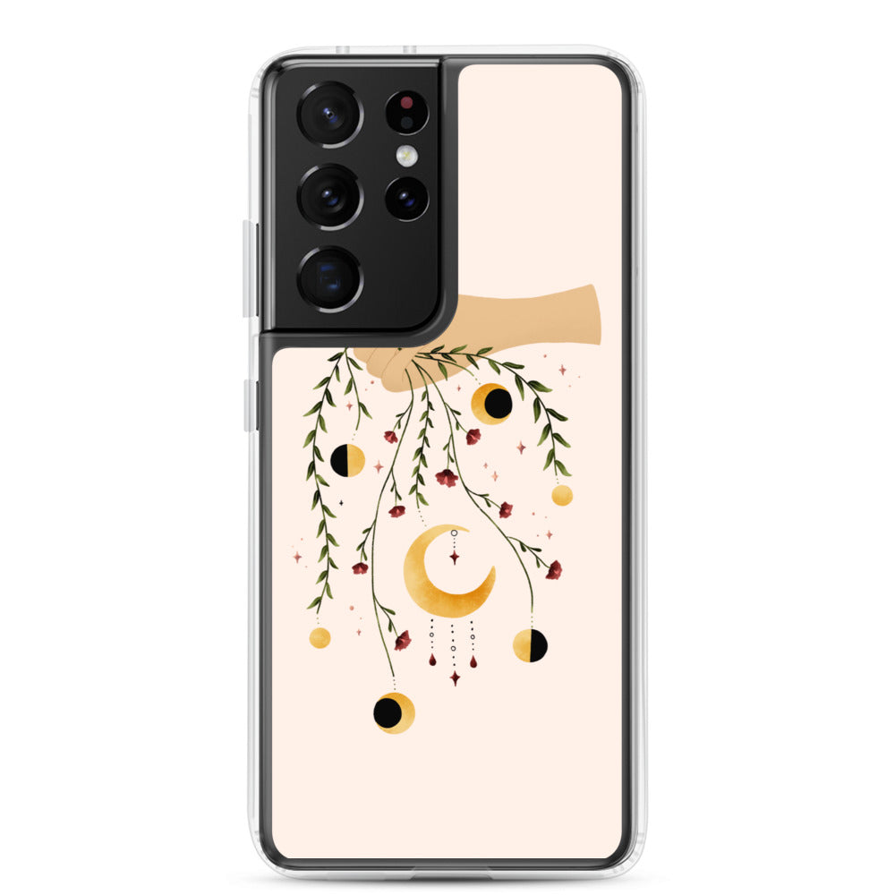 Floral moon phases Samsung case