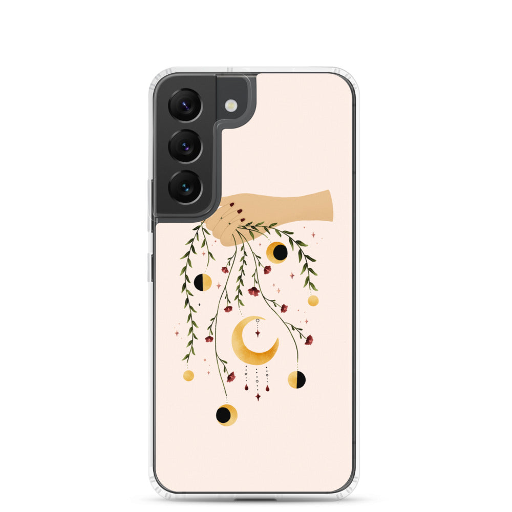 Floral moon phases Samsung case