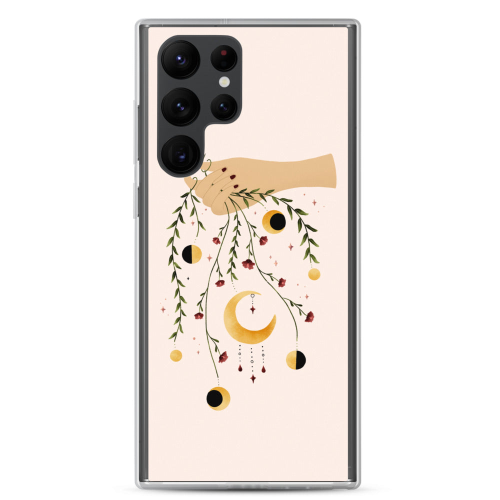Floral moon phases Samsung case