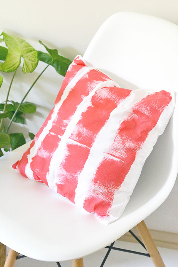 DIY painted stripe cushion cover Make and Tell