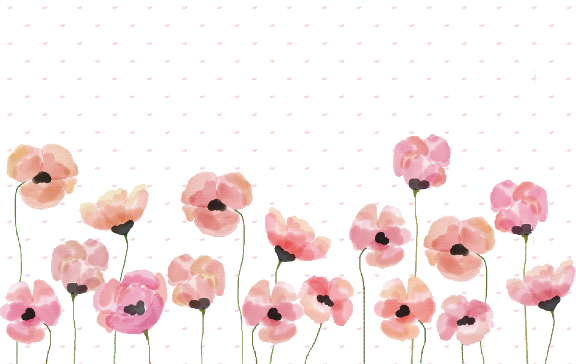 Pink watercolour poppy desktop wallpaper – makeandtell