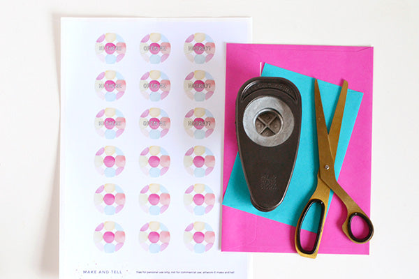Printable polka dot envelope seals – Make and Tell