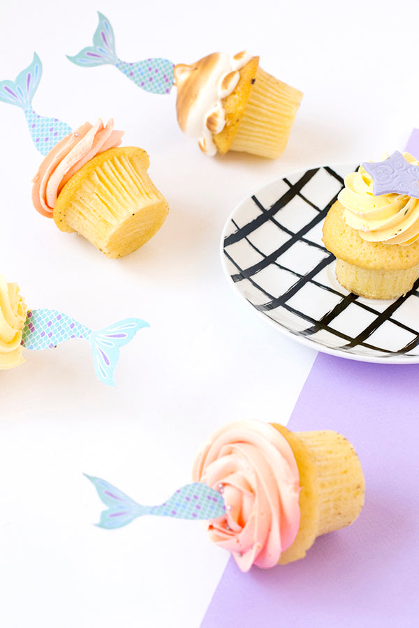 Printable mermaid tail cake toppers Make and Tell