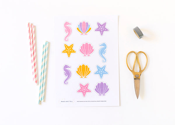 Printable under the sea straws – Make and Tell