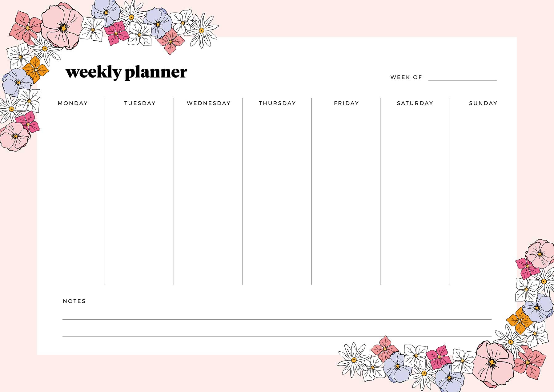 Printable weekly planner Make and Tell