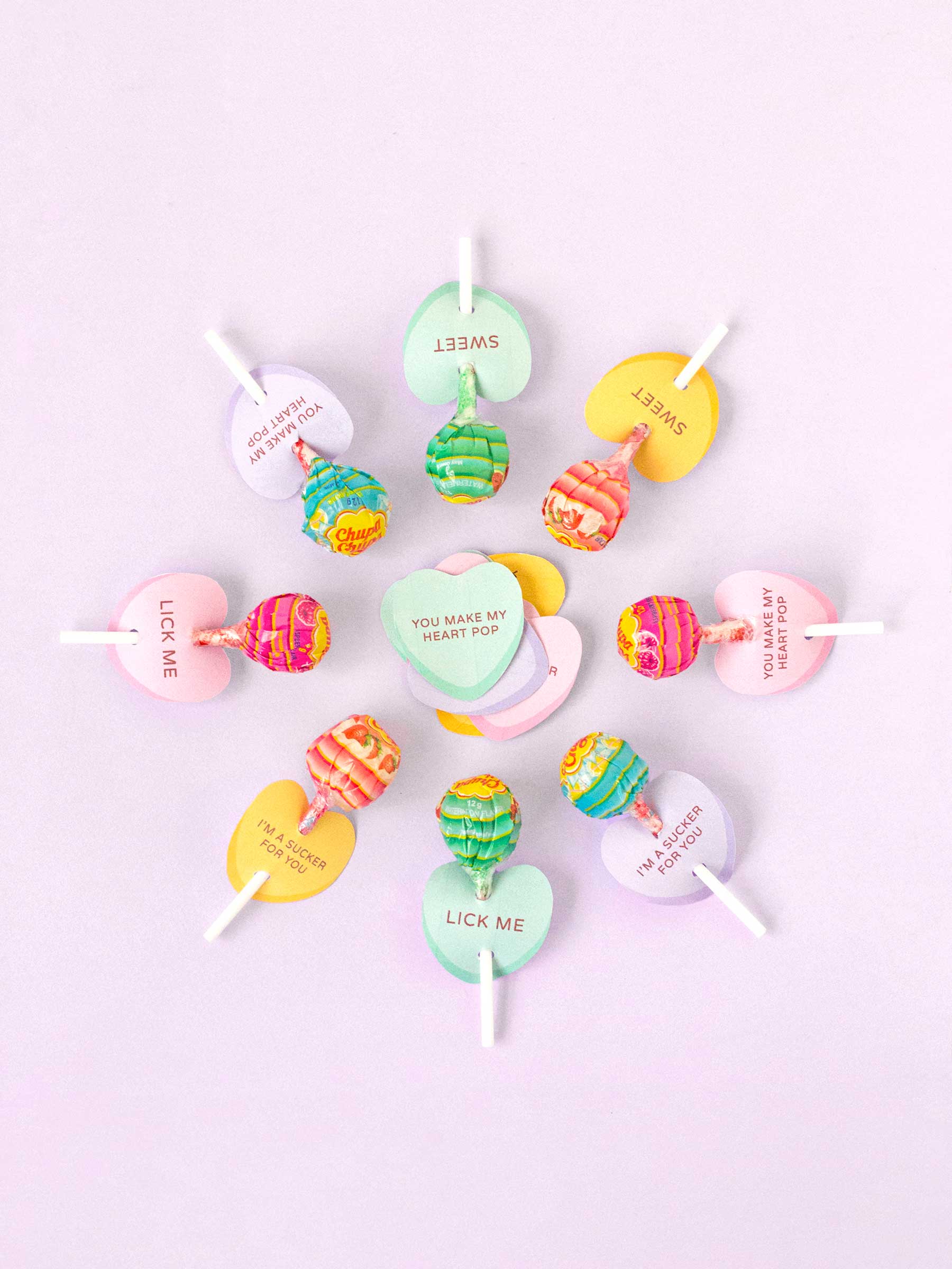 Printable conversation heart lollipop holders – Make and Tell1800 x 2400