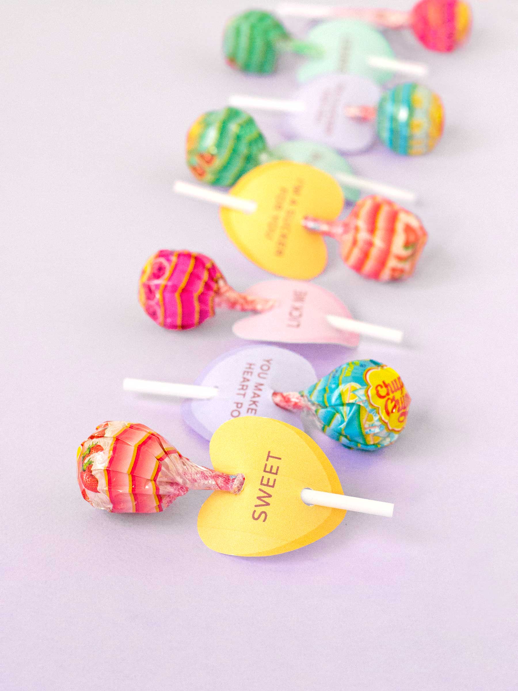 Printable conversation heart lollipop holders Make and Tell