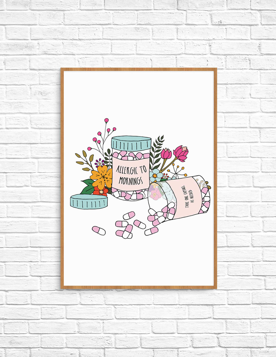 Allergic to mornings printable wall art