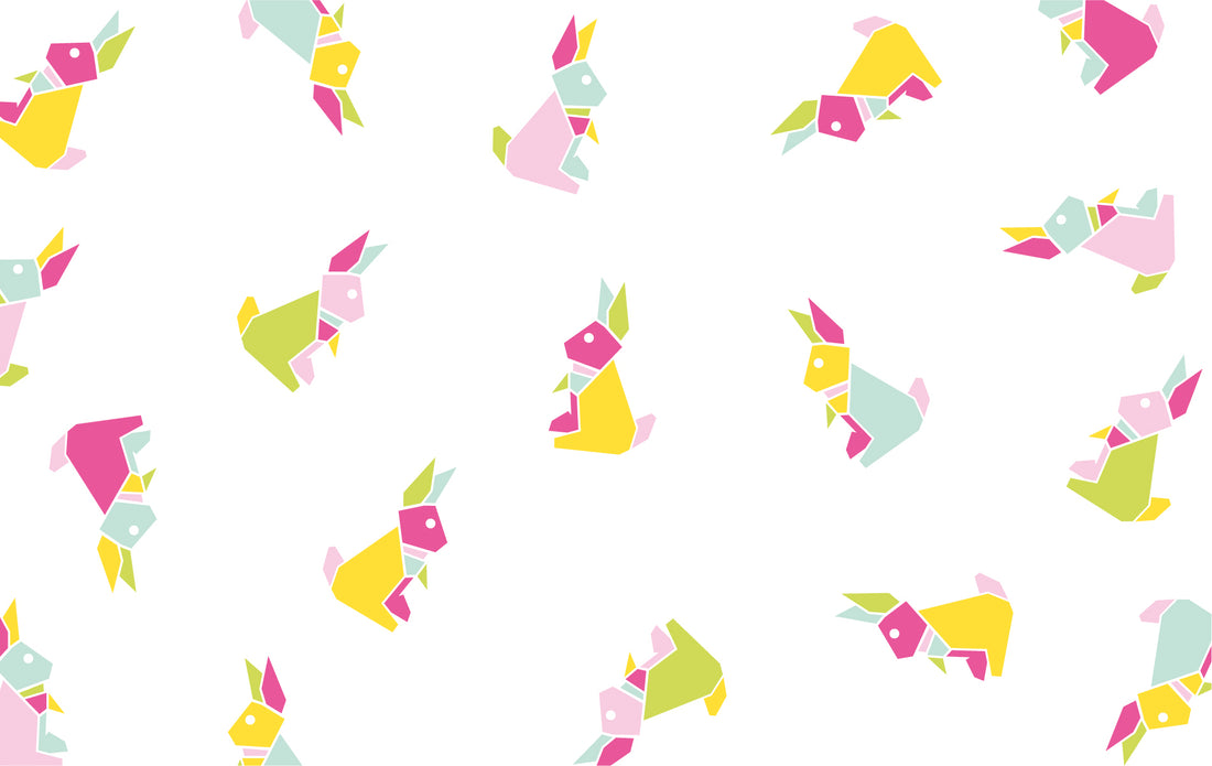 Origami rabbit Easter desktop wallpaper