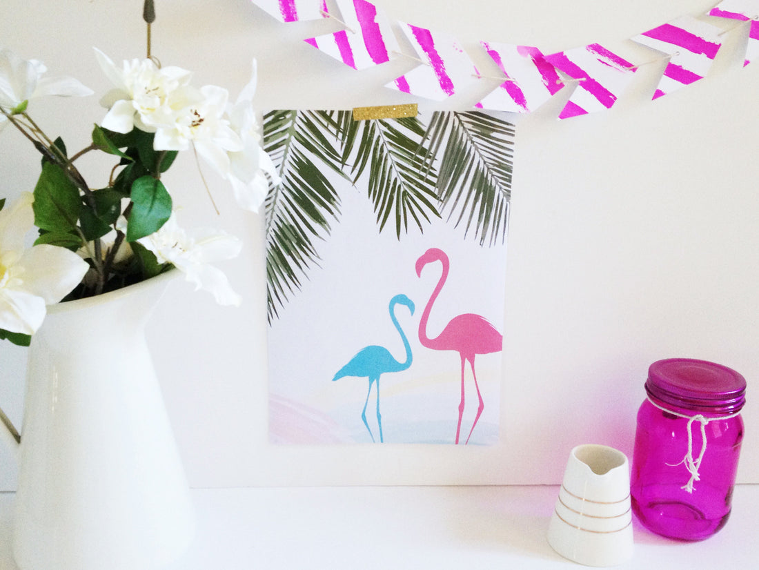 Flamingo fever printable wall art
