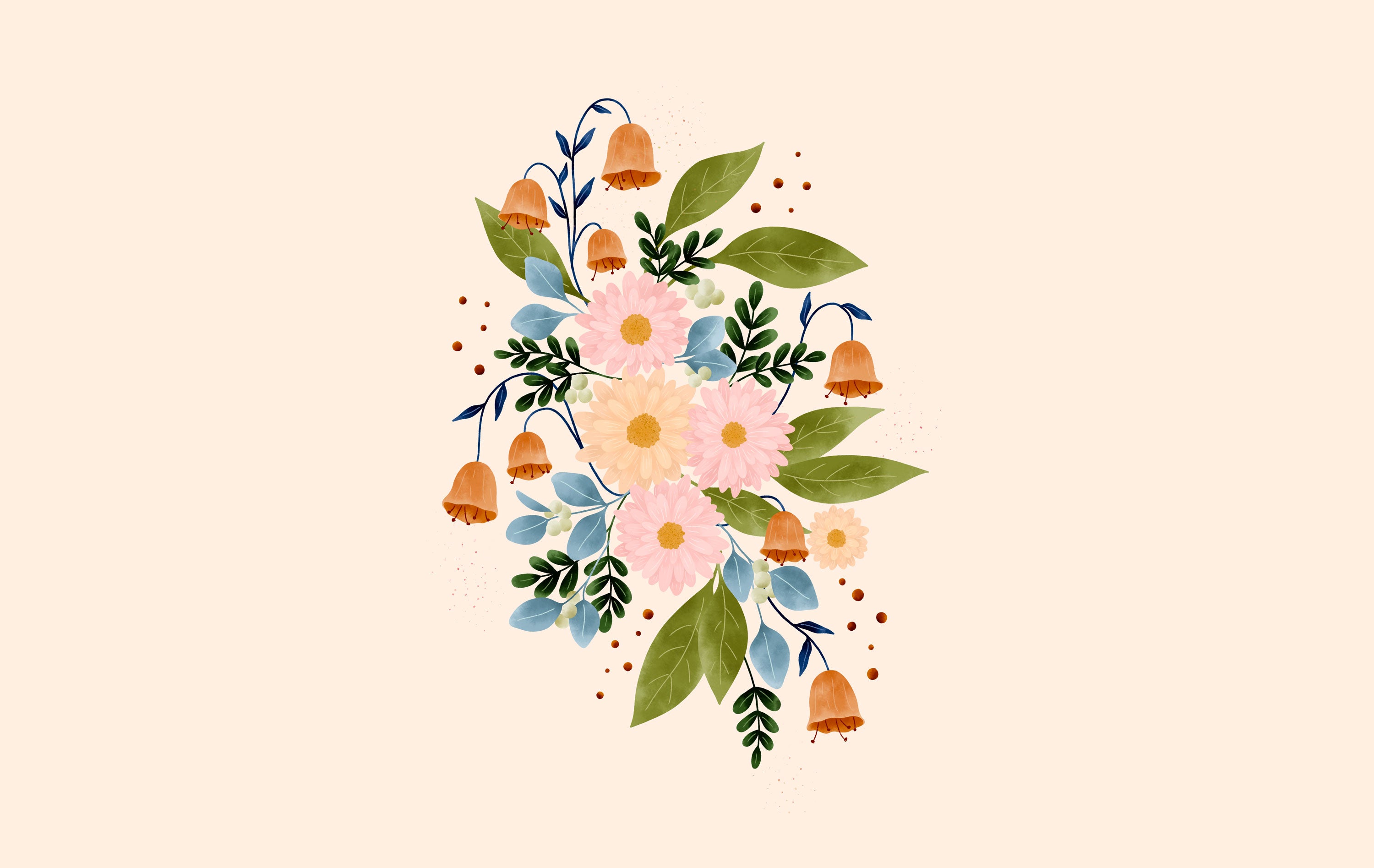 JAPANESE GARDEN OF FLOWERS - Peel & Stick Wallpaper | GraphicsMesh
