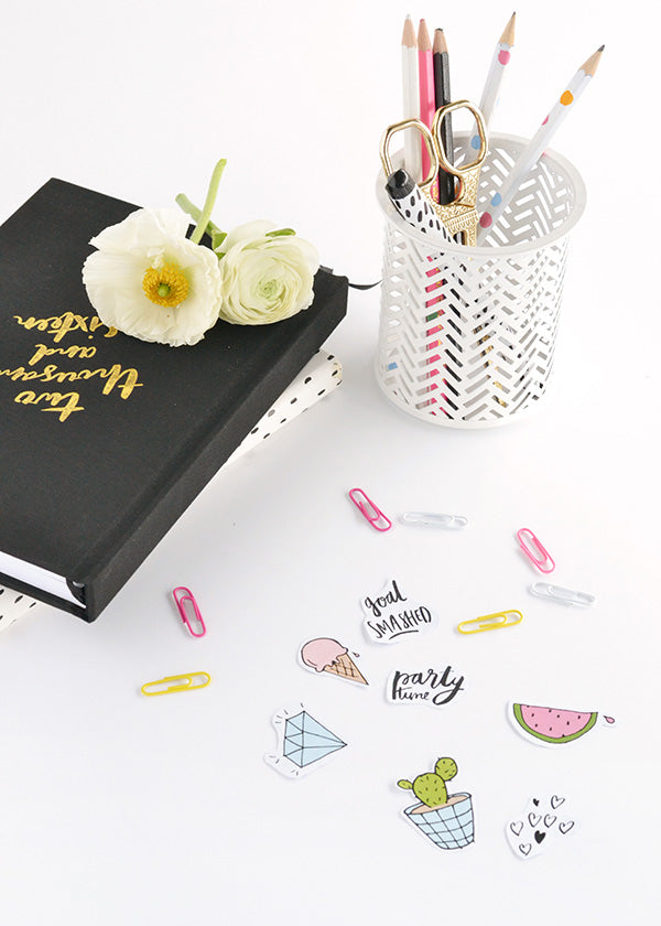 Colourful printable diary stickers