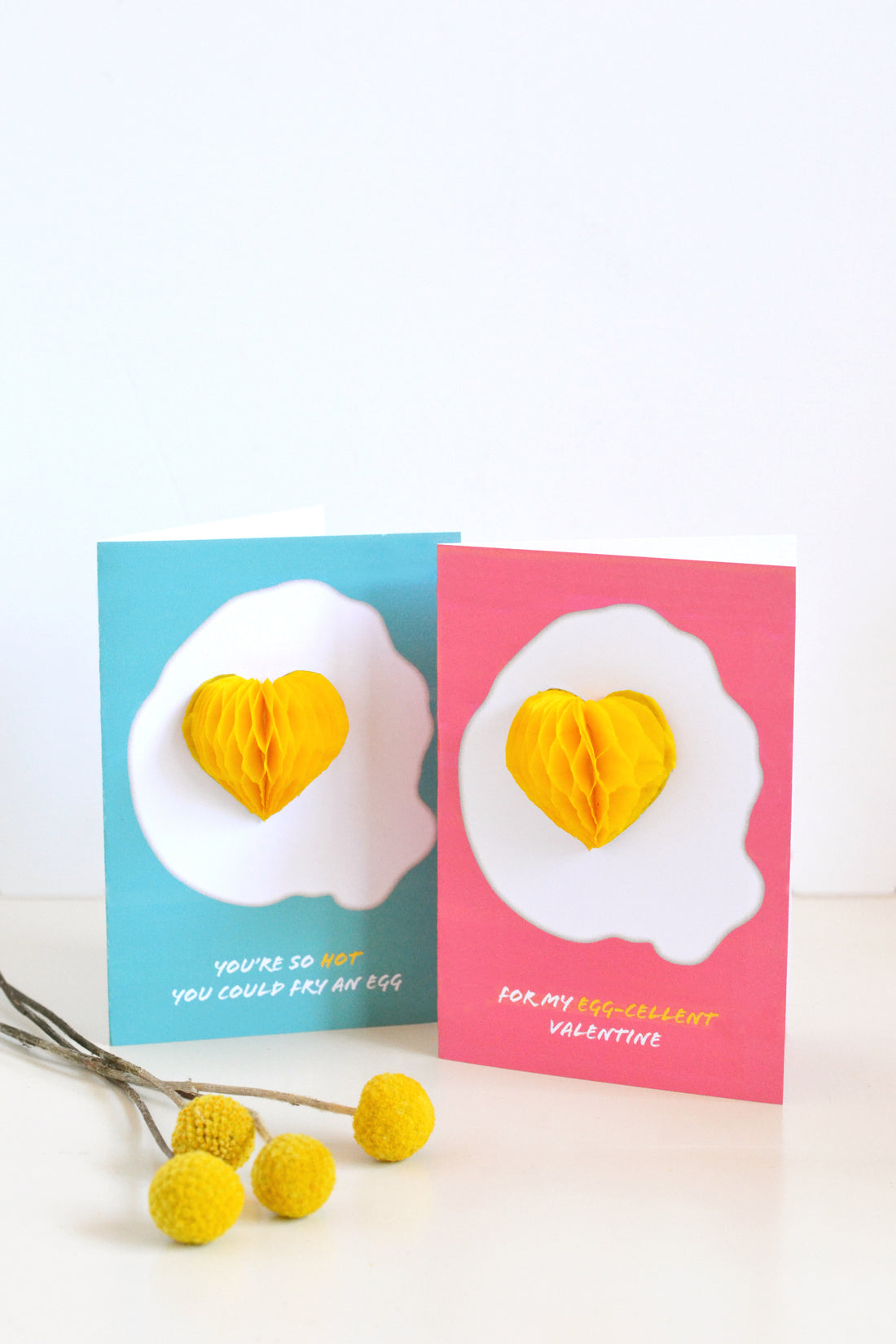 Printable fried egg Valentine's card