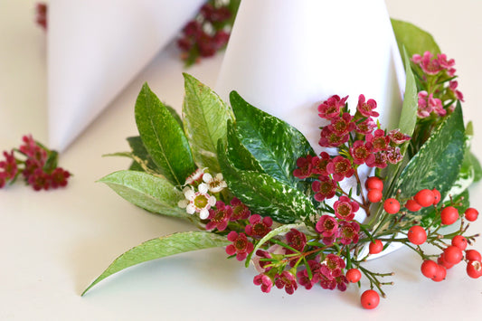 DIY floral Christmas party hats