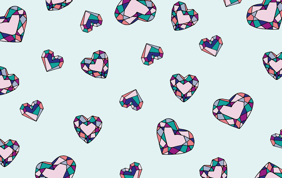Jewel heart desktop and iPad wallpaper