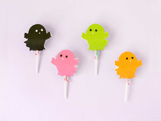 Printable ghost lollipop holders