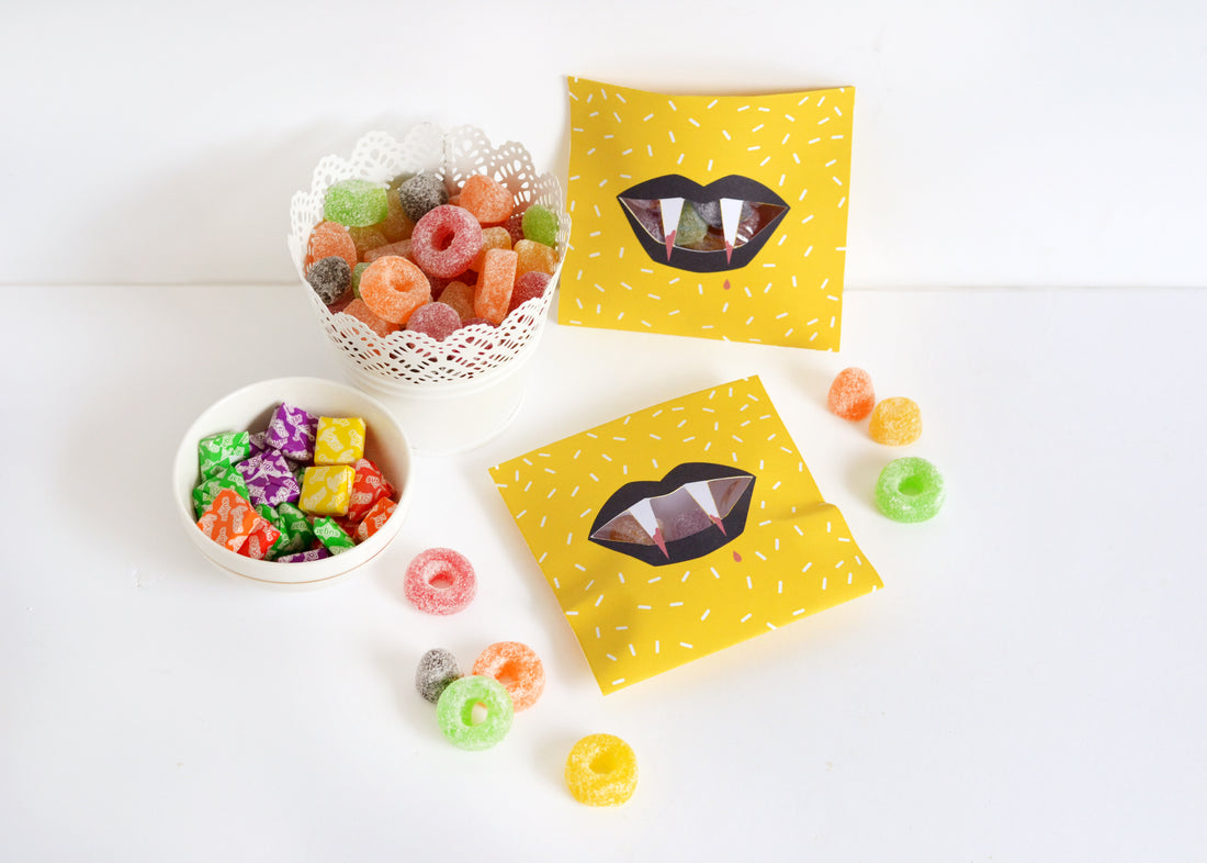 Printable fang treat bags for Curbly