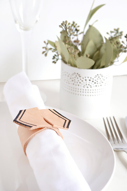 DIY leather napkin rings