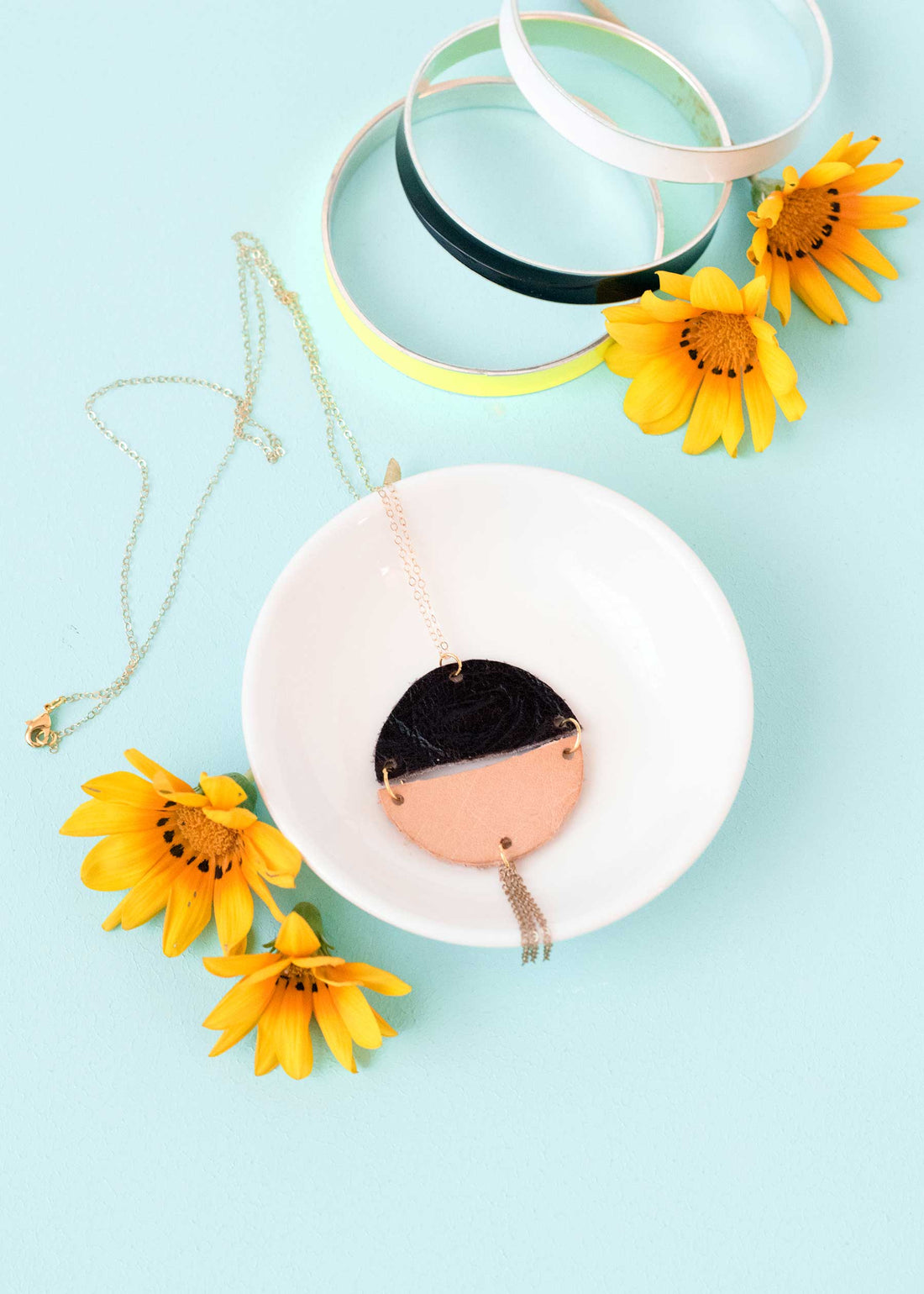 DIY leather pendants for Curbly