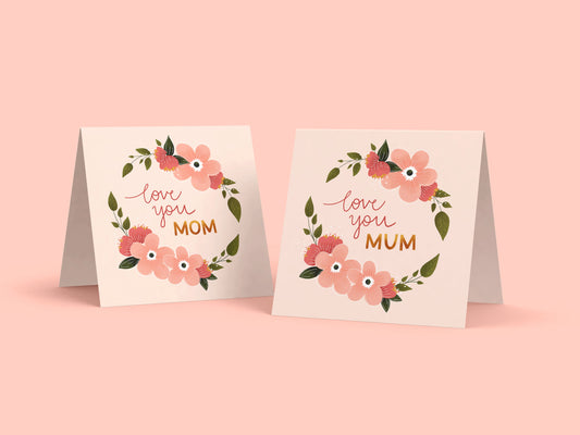 'Love you mum' printable Mother's Day card