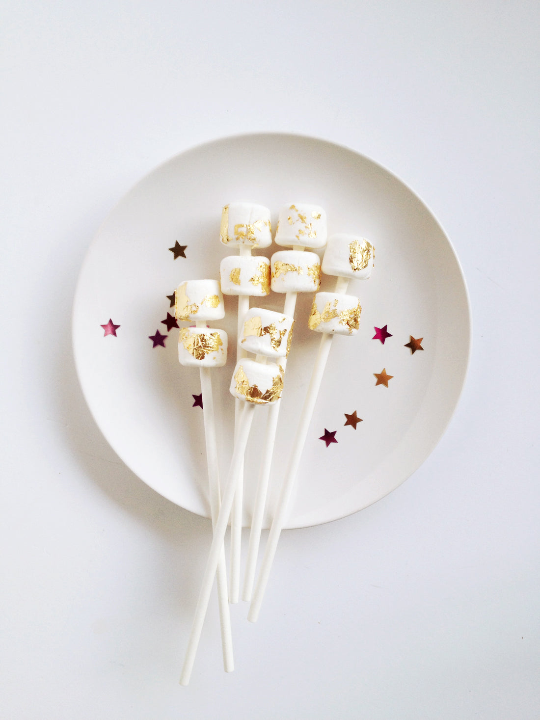 DIY gold leaf marshmallow pops