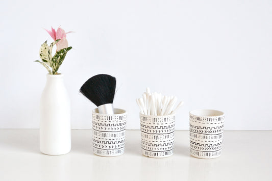 Repurposed mud cloth votives for Today's Creative Blog