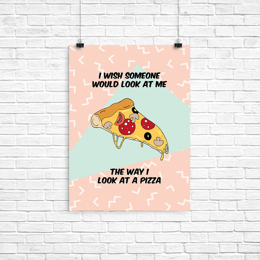 'I wish' pizza printable wall art