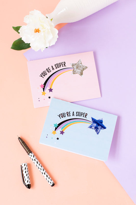 Printable shooting star shaker card