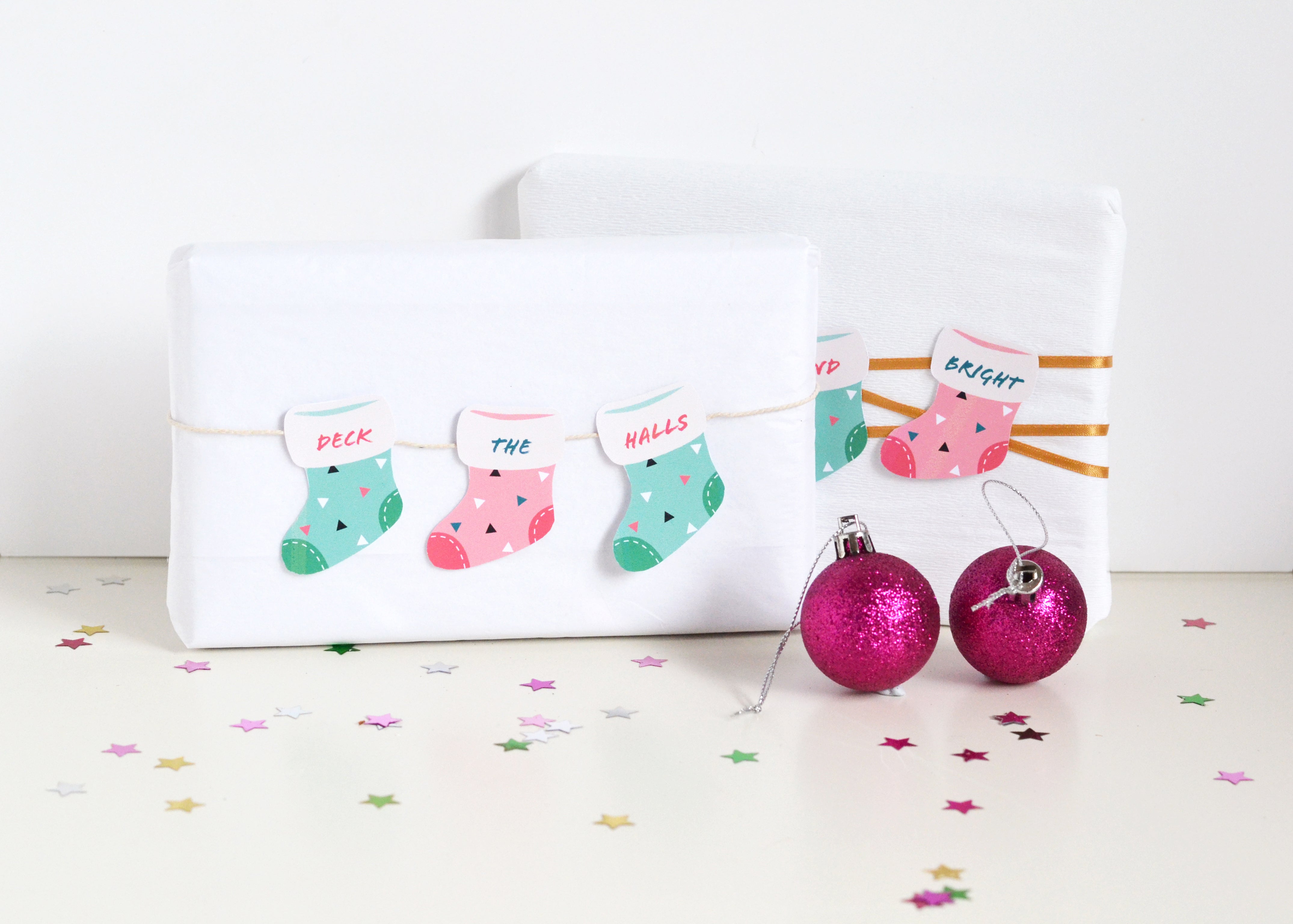 diy printable stocking christmas gift tags – makeandtell