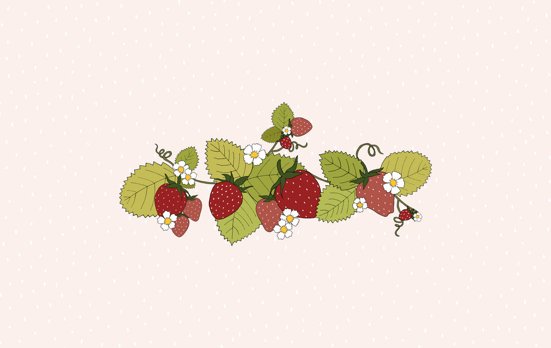 Strawberry patch desktop and iPad wallpaper