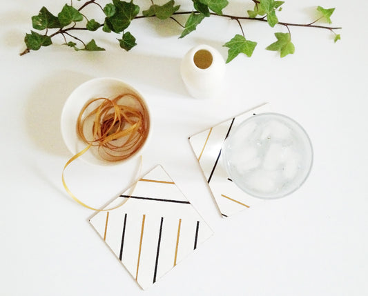 DIY striped coasters for The Casual Craftlete