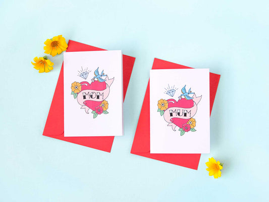 Printable tattoo Mother's Day cards
