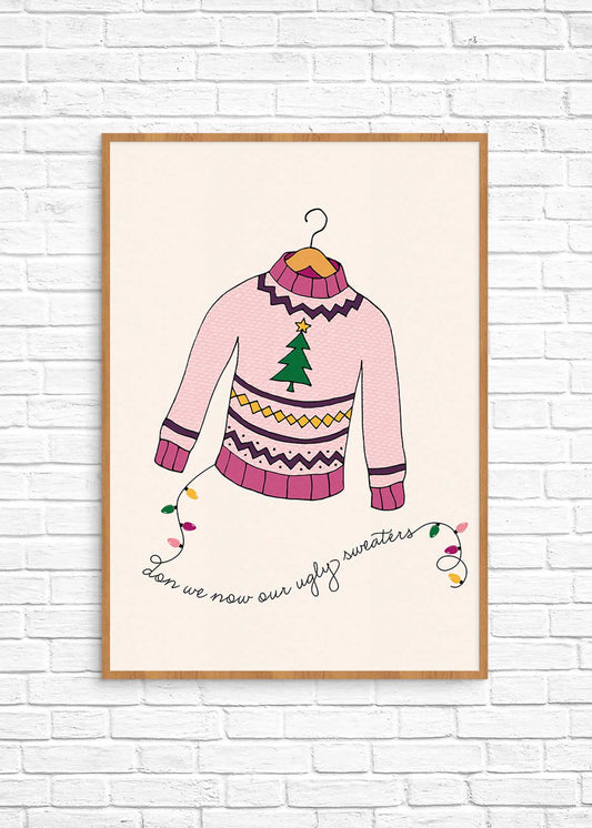 Ugly Christmas sweater printable wall art