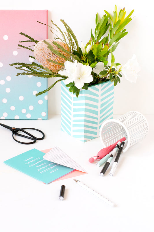 DIY patterned box vase