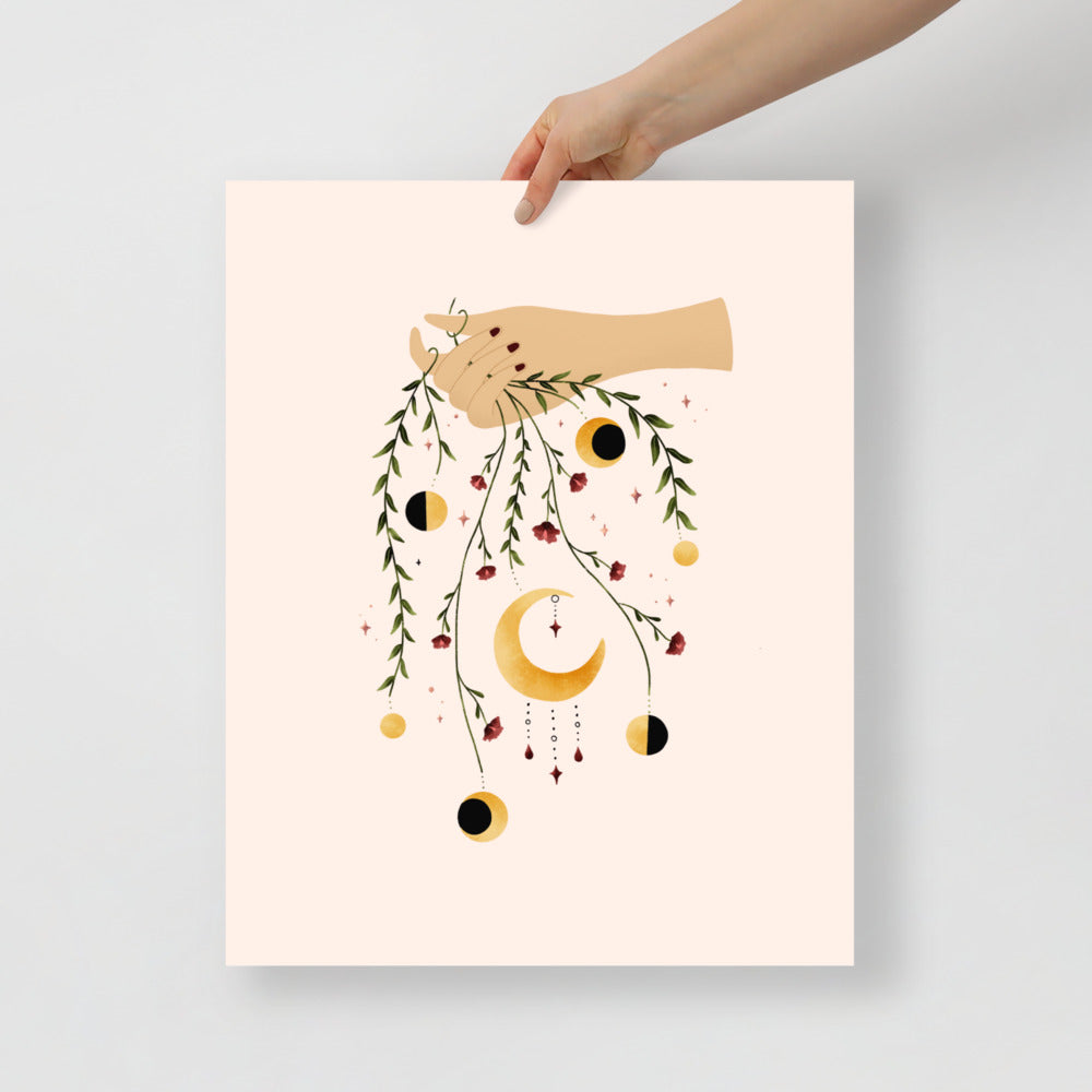Floral Moon Phases art print
