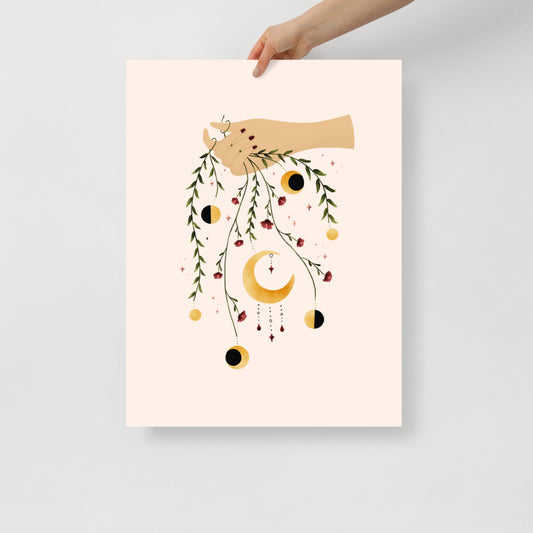 Floral Moon Phases art print