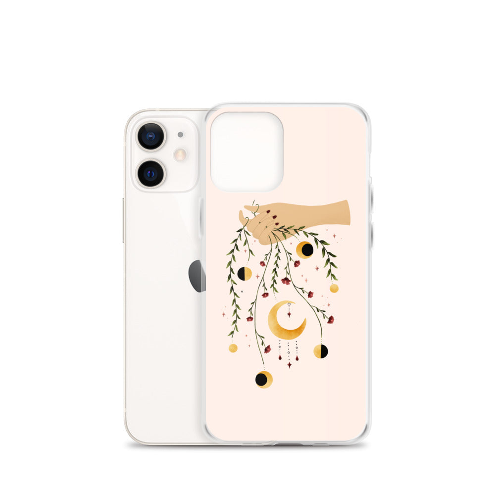 Floral moon phases iPhone case