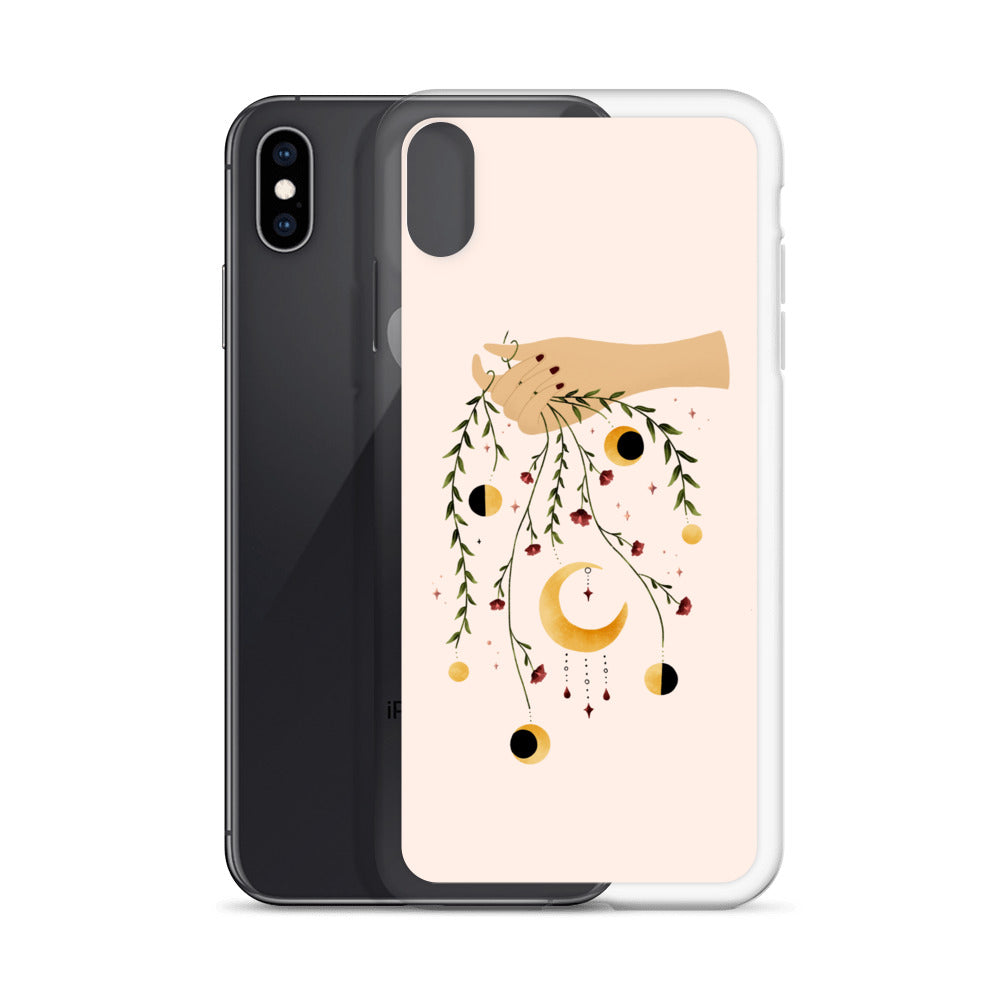 Floral moon phases iPhone case