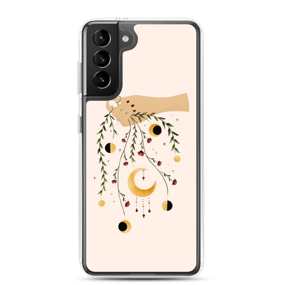 Floral moon phases Samsung case