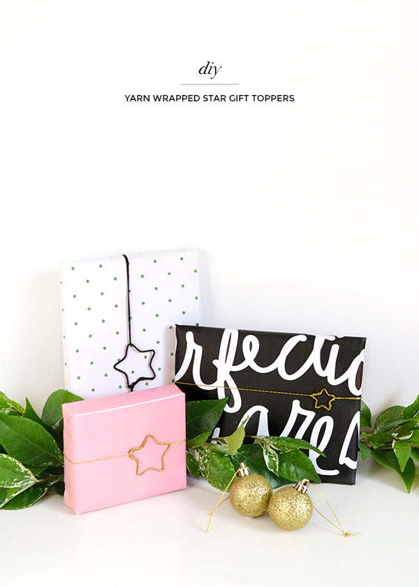 Yarn wrapped star gift toppers – Make and Tell