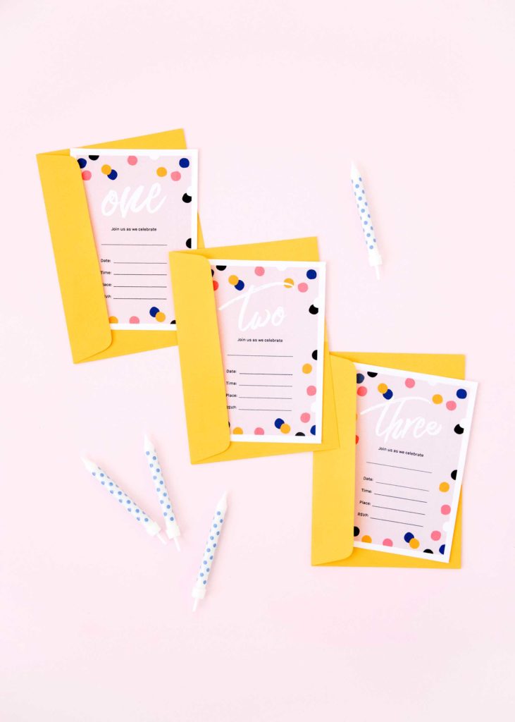 Printable confetti party invitations – Make and Tell